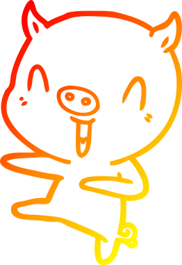 Bir insan tarafından çizilmiş bir domuz çizgi filminin sıcak çizgi çizimi