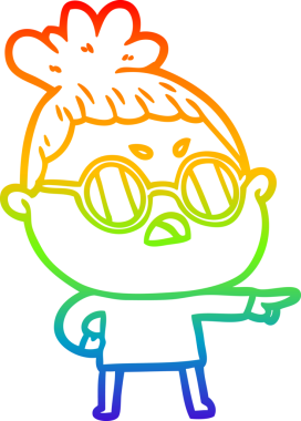 Gökkuşağı gradyan çizimi bir insan tarafından çizilmiş bir çizgi film.