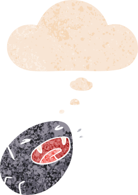 Homurdanan düşünce baloncuklu çizgi film örümceği bir insan tarafından çizilmiş dertli retro dokuma tarzı