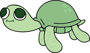 Bir insan tarafından çizilmiş garip bir karikatür kaplumbağa.