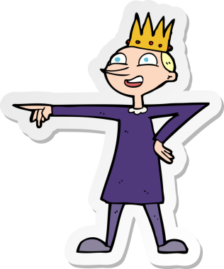 Bir insan tarafından çizilmiş prensi gösteren karikatür çıkartması.