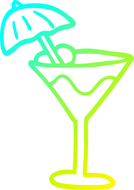 Bir insan tarafından çizilmiş martini çizgi filminin soğuk gradyanı.