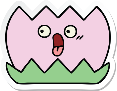 Bir insan tarafından çizilmiş şirin bir nilüfer çiçeğinin çıkartması.