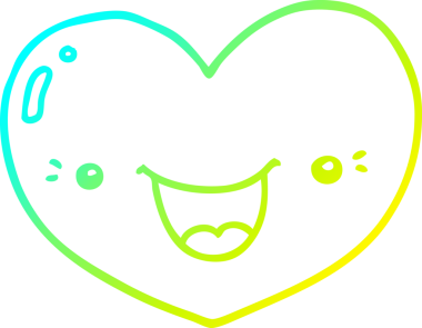 Bir insan tarafından çizilmiş bir karikatür aşk kalp karakteri.