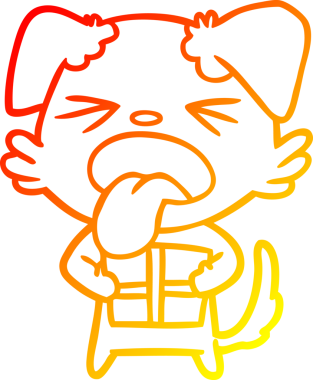 Bir insan tarafından çizilmiş bir karikatür köpeğinin sıcak çizgi çizimi.