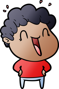 Bir insan tarafından çizilmiş mutlu bir adam.