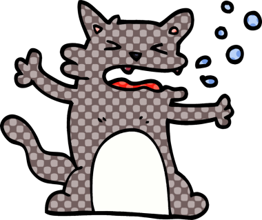 karikatür hıçkıran kedi bir insan tarafından çizildi