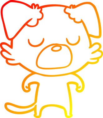 Bir insan tarafından çizilmiş çizgi film köpeğinin sıcak çizgi çizimi