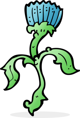 Bir insan tarafından çizilmiş karikatür çiçeği