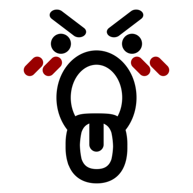 Bir insan tarafından çizilmiş kızgın tiksindirici yüz simgesi