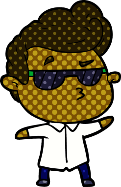 Bir insan tarafından çizilmiş havalı bir çizgi film.