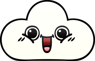 Bir insan tarafından çizilmiş bir bulutun gölgelenmiş karikatürü