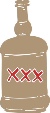 Bir insan tarafından çizilmiş karalama ruhları şişesi.