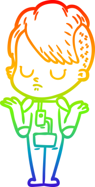 gökkuşağı gradyan çizimi bir insan tarafından çizilmiş bir karikatür kadın