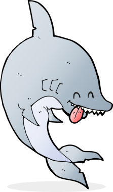 Bir insan tarafından çizilmiş komik bir köpek balığı.