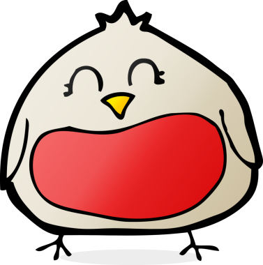 Bir insan tarafından çizilmiş komik bir noel robini.