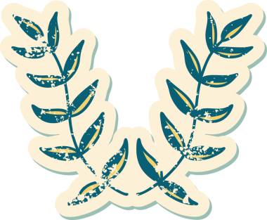 Bir insan tarafından çizilmiş defne defne resminin sembolik bir dövmesi var.