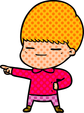 Bir insan tarafından çizilmiş kendini beğenmiş bir çocuk.