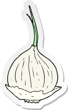 Bir insan tarafından çizilmiş karikatür soğanı çıkartması.