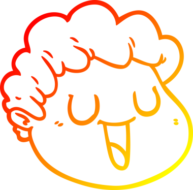 Bir insan tarafından çizilen çizgi film karakterinin sıcak çizgi çizimi