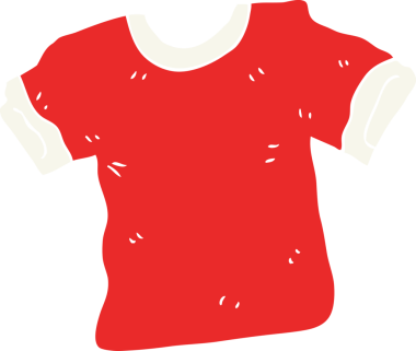 Bir insan tarafından çizilen tişörtün düz renk çizimi