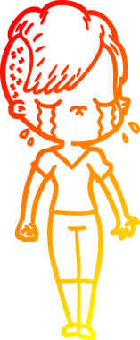 Bir insan tarafından çizilmiş, ağlayan bir çizgi film çizimi.