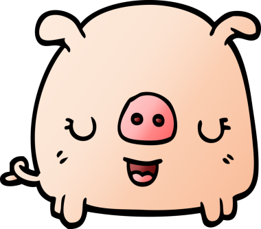 Bir insan tarafından çizilmiş vektör eğimli çizim çizimi domuz.