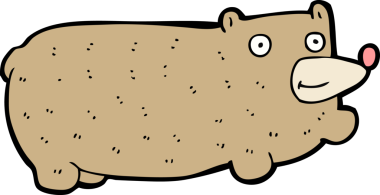 Bir insan tarafından çizilmiş komik çizgi film ayısı.