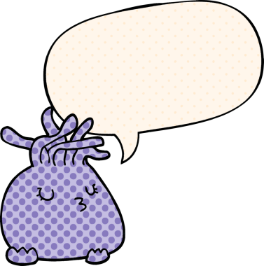 Bir insan tarafından çizilmiş çizgi roman tarzında konuşma balonu olan karikatür deniz şakayığı.