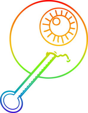Gökkuşağı gradyan çizgi çizimi Bir insan tarafından çizilmiş hasta göz