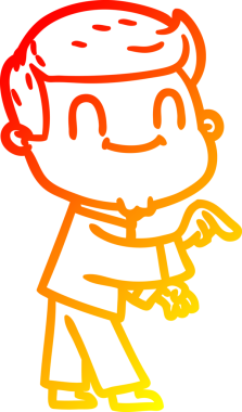 Bir insan tarafından çizilmiş, karikatür dostu bir adamın sıcak çizgi çizimi