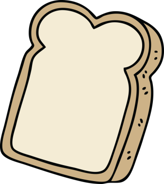 Bir insan tarafından çizilmiş tuhaf bir ekmek dilimi.