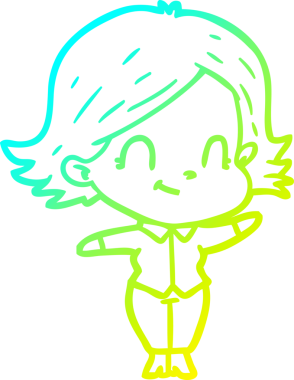 Bir insan tarafından çizilmiş soğuk gradyan çizgi çizimi.