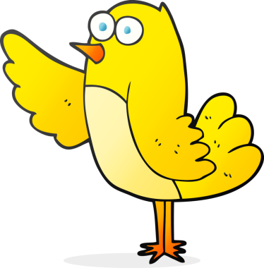 Bir insan tarafından çizilmiş serbest çizgi film kuşu.