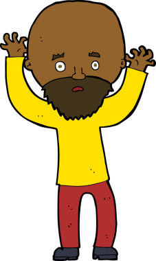 Karikatür sakallı adam bir insan tarafından çizilmiş.