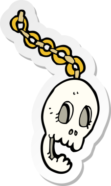 Bir insan tarafından çizilmiş bir karikatür zincirinin çıkartması.