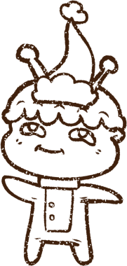 Bir insan tarafından çizilen Noel Uzaylı Kömürü