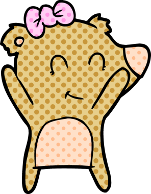 Bir insan tarafından çizilmiş bir çizgi film karakteri.