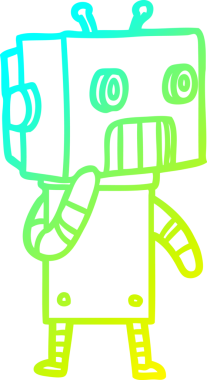 Bir insan tarafından çizilmiş soğuk gradyan robot çizimi