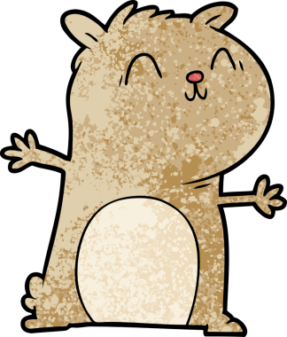 bir insan tarafından çizilmiş gerbil çizgi filmi