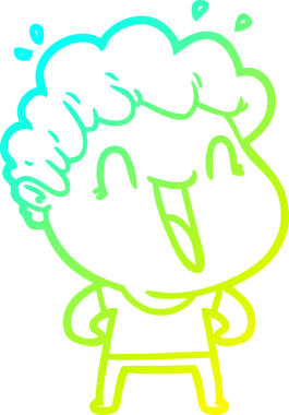 Bir insan tarafından çizilmiş mutlu bir adamın soğuk çizgi çizimi.