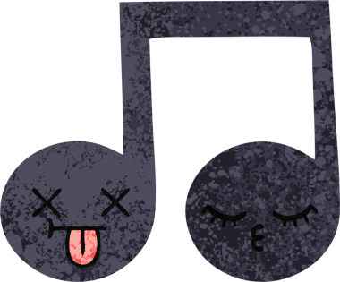 Bir insan tarafından çizilmiş bir notanın retro çizim tarzı karikatürü