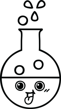 Bir insan tarafından çizilmiş bir test tüpünün çizgi çizimi
