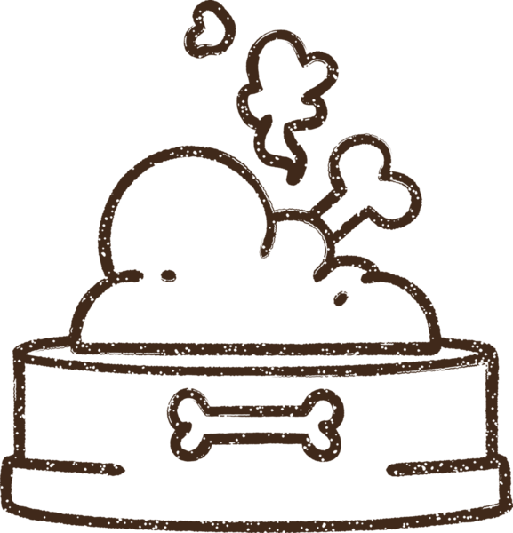 Bir insan tarafından çizilmiş yemek kasesi kömürü.