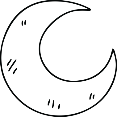 Bir insan tarafından çizilmiş garip bir çizgi çizgi film hilal ayı.