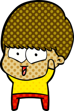 Bir insan tarafından çizilmiş mutlu çocuk çizgi filmi.