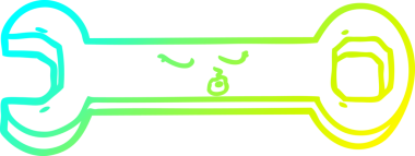 Bir insan tarafından çizilmiş çizgi film anahtarının soğuk gradyan çizimi