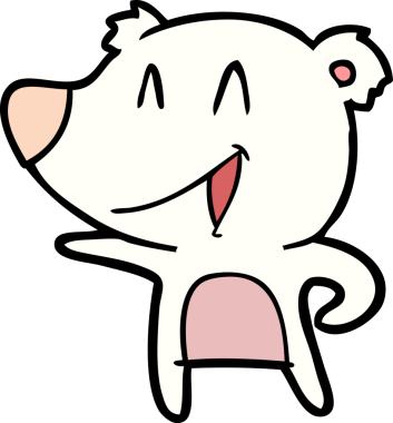 Bir insan tarafından çizilmiş mutlu kutup ayısı karikatürü