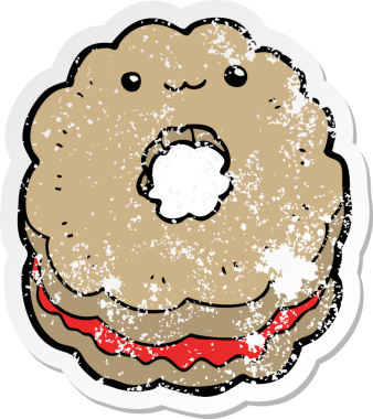 Bir insan tarafından çizilmiş karikatür bisküvisi.