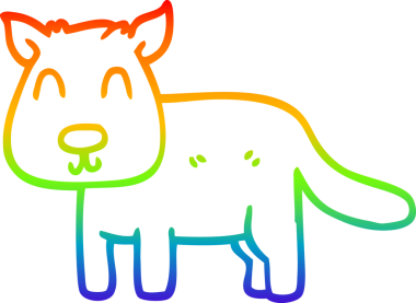 gökkuşağı gradyan çizgi çizimi bir insan tarafından çizilmiş sakin bir köpek